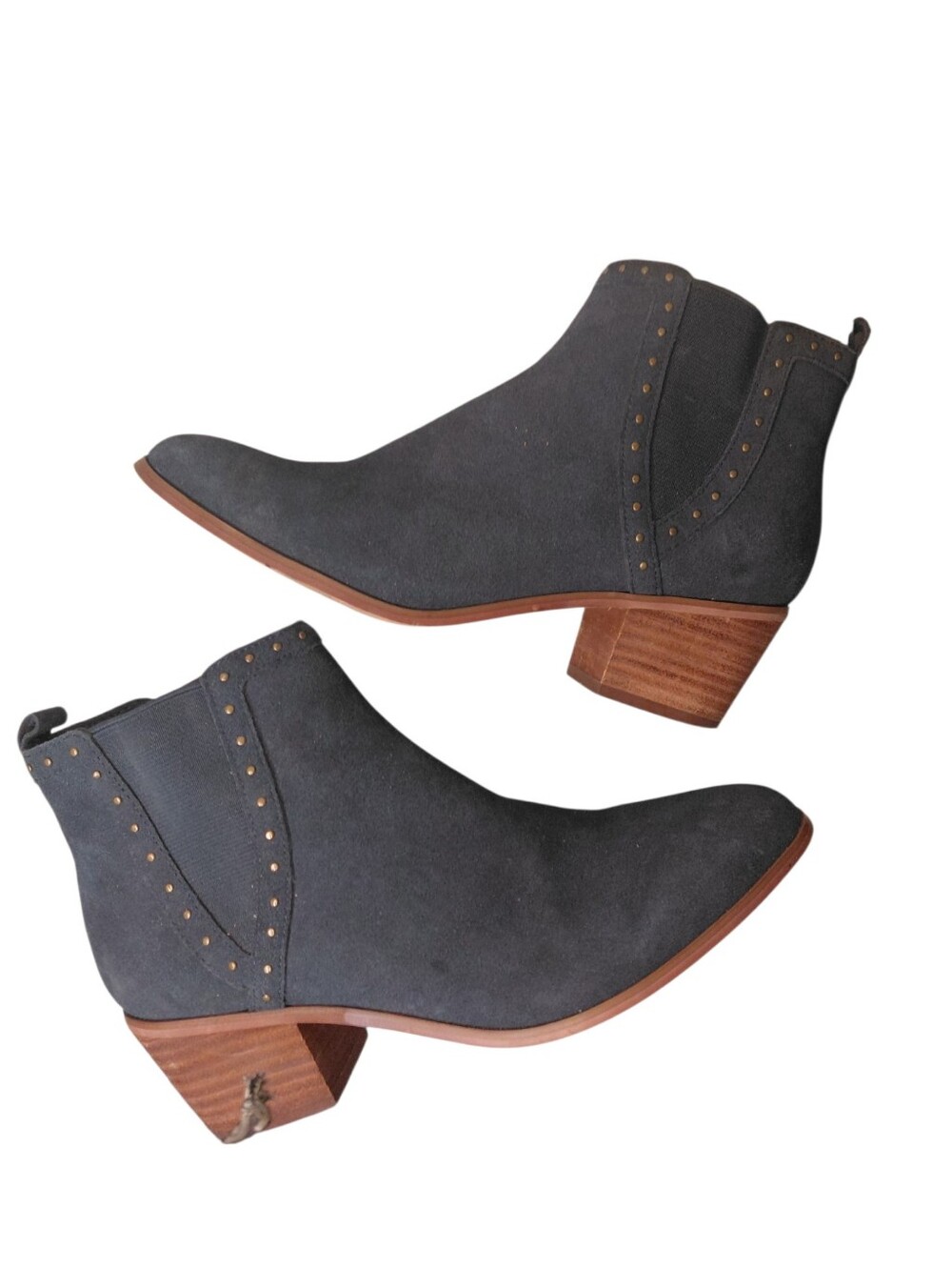 Skechers Blue Suede Studded Chelsea Ankle Boots Size 7.5